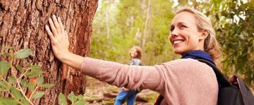 Photo of two women on a hike