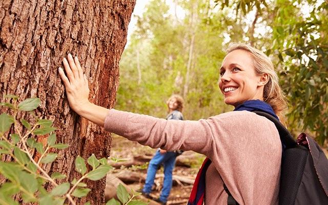 Photo of two women on a hike