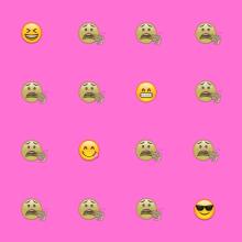 Animated emojis showing an array of expressions